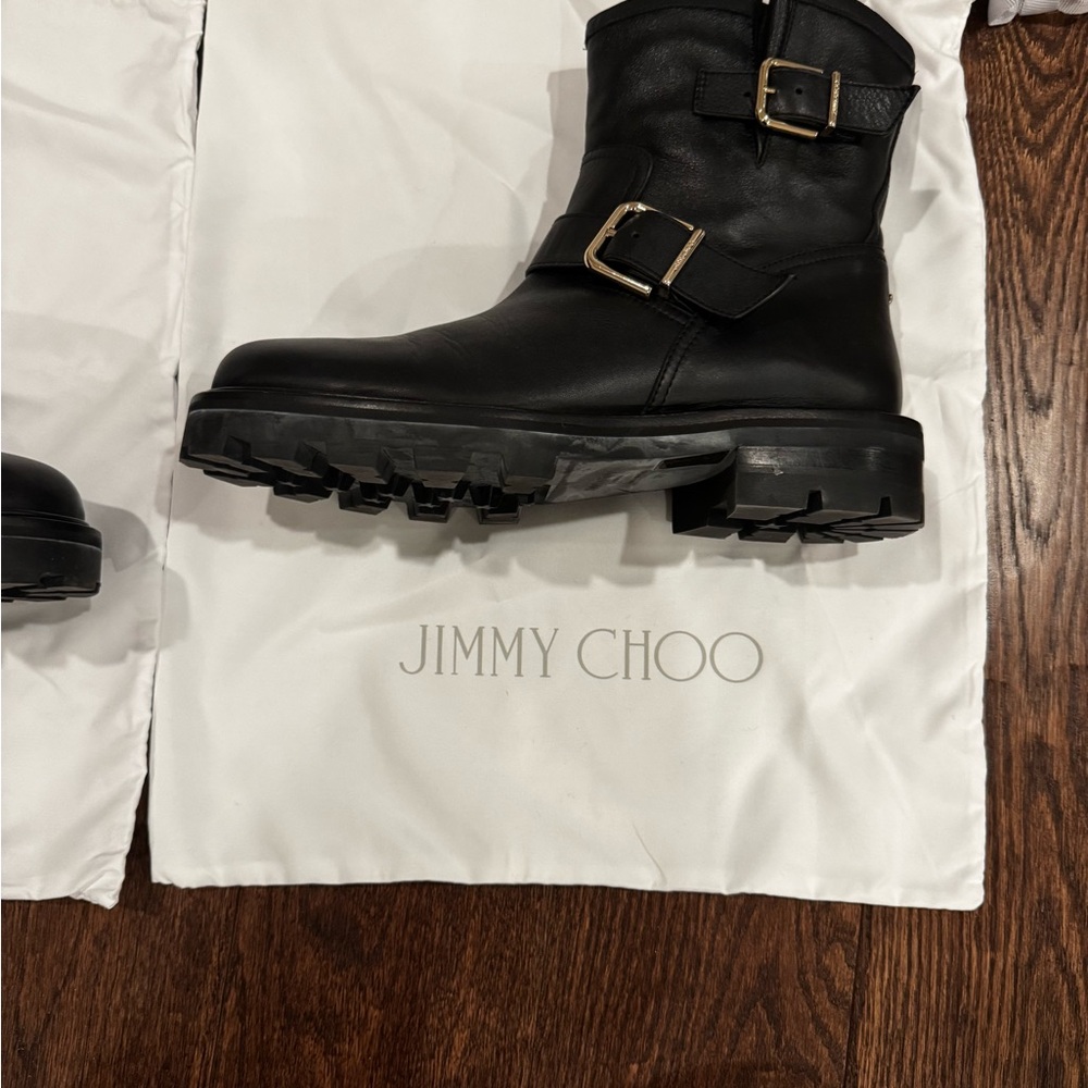 Jimmy Choo Youth II Black Leather Boots Women - Picture 5 of 13